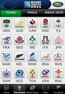 L'app ufficiale del Rugby World Cup 2011 si aggiorna alla vers 1.1.2