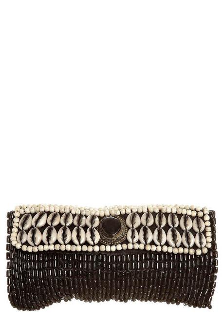 Pochette bianca e nera con perline e conchiglie Zalando