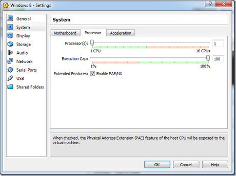 virtual processor settings thumb Come installare Windows 8 su VirtualBox [Guida]