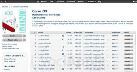 Corso di programmazione Apple iOS Gratuito dal dipartimento d’informatica di Pisa