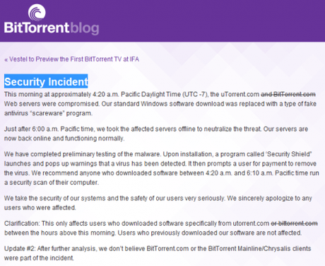 Violato sito Utorrent.com: problema sicurezza client