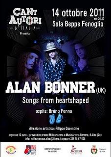 Concerto di Alan Bonner in Sala Fenoglio (Alba) il 14 ottobre