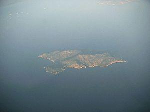 Aerial view of Isola del Giglio, with the Ital...