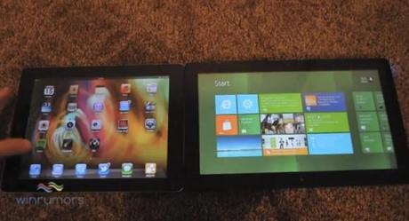 ipad windows 8 580x315 Confronto Video tra iPad 2 e Windows 8 su Tablet