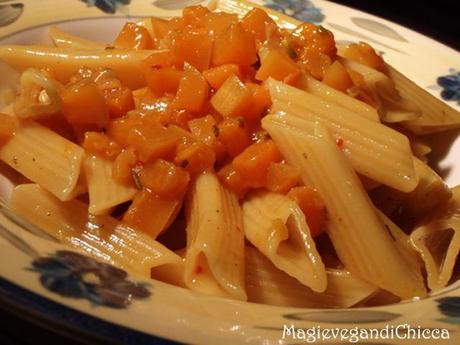 Penne con dadolata di trombetta