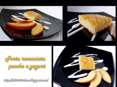 Torta rovesciata di pesche e yogurt