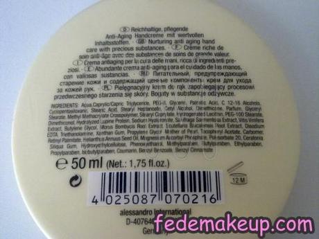 Review Creme mani Alessandro International