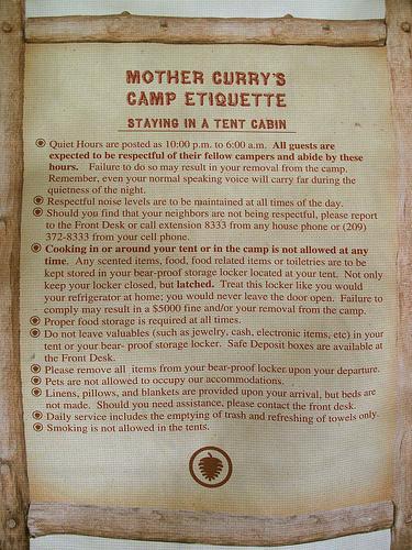 Una gita allo Yosemite National Park: pro e (ebbene sì) contro 06.001.Camp.Curry.Tent.Etiquette