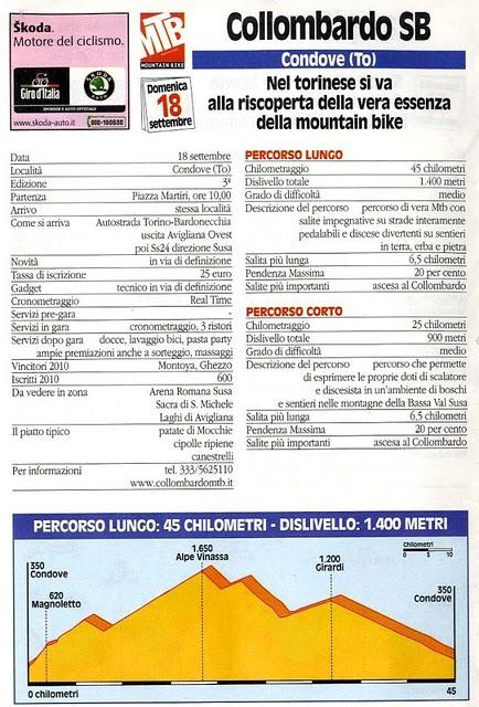 GF MTB del 18/9/2011: Rampiconero (AN), Tremosine No Limits (BS), Triangolo lariano (CO), Adamello Bike (BS), Collombardo (TO)