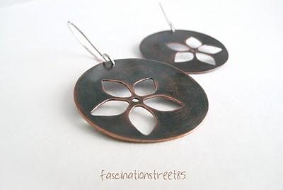 Orecchini in rame - Fiori d'estate -
