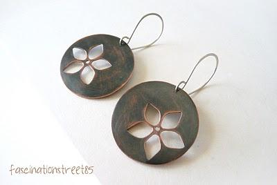 Orecchini in rame - Fiori d'estate -