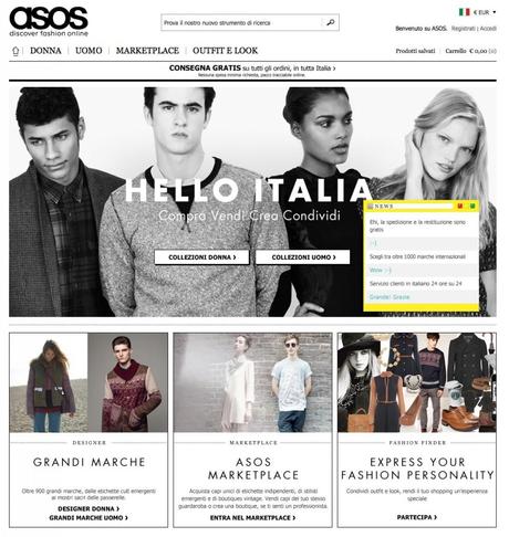 ASOS.IT, dal 21 settembre attivo il website italiano