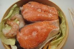 Salmone al vapore