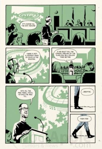 Quattro pagine del romanzo grafico “Zen of Steve Jobs” la vita di Steve Jobs a fumetti