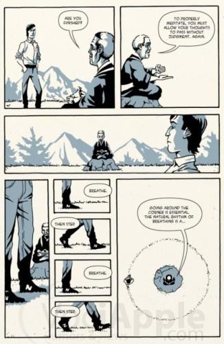 Quattro pagine del romanzo grafico “Zen of Steve Jobs” la vita di Steve Jobs a fumetti