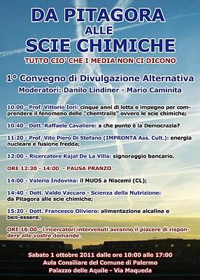 Sabato 1 Ottobre 2011 a Palermo, convegno contro le scie chimiche