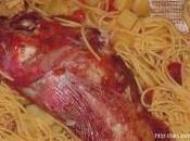 Scorfano rosso spaghetti patate