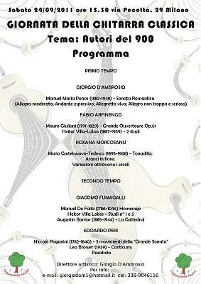 Giornata della chitarra classica.. sabato 24 settembre