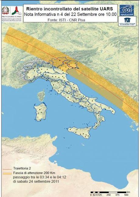 Pericolo satellite NASA su Triveneto e Lombardia