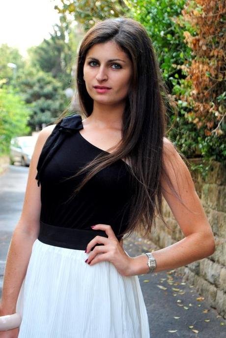 Black and White one shoulder dress