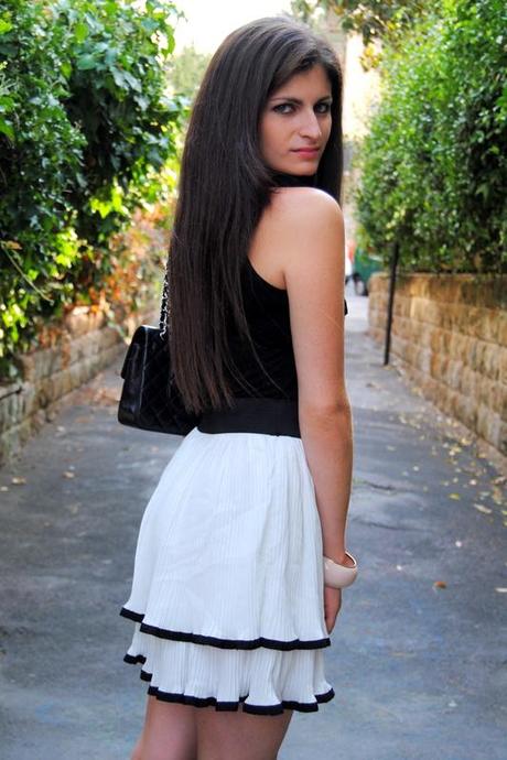 Black and White one shoulder dress