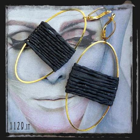 BLOBLA orecchini dorato nero kouka golden black earrings 1129design