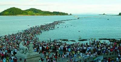 Il Miracolo di Mosè di Jindo Island, Corea del Sud