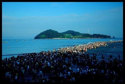 Il Miracolo di Mosè di Jindo Island, Corea del Sud