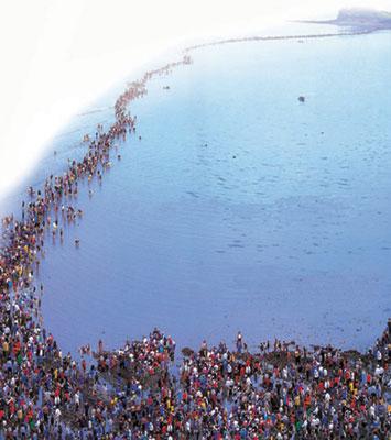 Il Miracolo di Mosè di Jindo Island, Corea del Sud