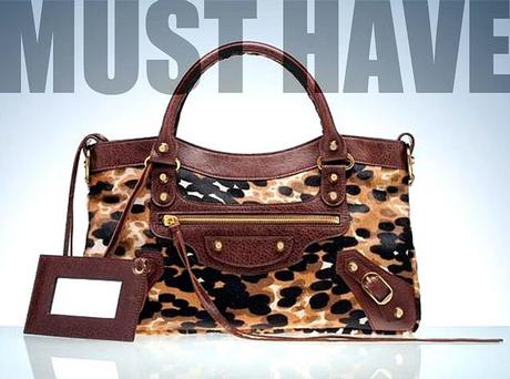 Balenciaga Animal Print Motorcycle Bag