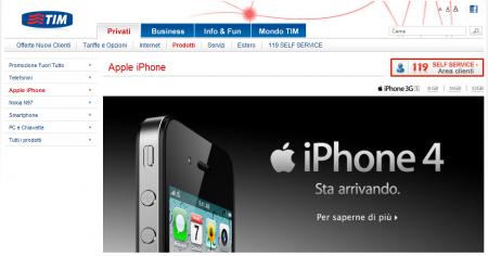 iPhone 4 anche con Tim: la conferma dal sito