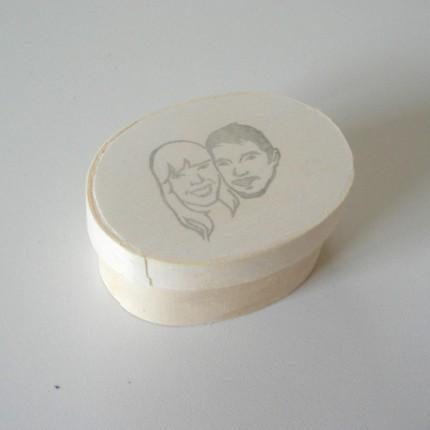 Custom / double face / handcarved rubber stamp