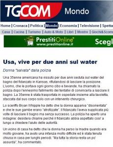 Usa, vive per due anni sul water