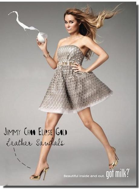 Lauren Conrad in Jimmy Choo sandals for Got Milk Advertising Campaign