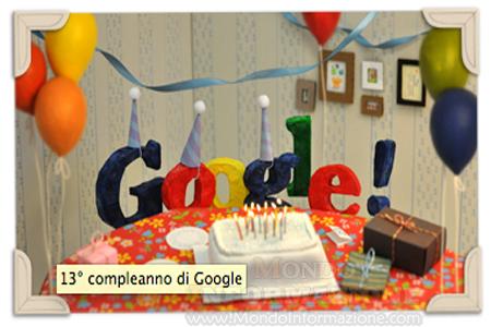 13° compleanno Google Doodle 27 Settembre 2011 Google: Logo ( Doodle ) 27 Settembre 2011   13° Compleanno Google