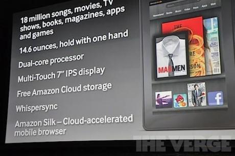 News | Presentato il nuovo tablet di Amazon, si chiama Kindle Fire Notizie News Kindle Fire Amazon Kindle Fire amazon 