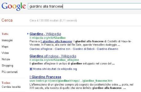 Google e il giardino alla francese