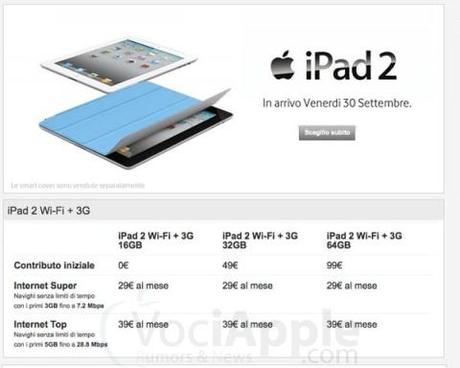 iPad 2 con Vodafone: dettagli delle offerte in abbonamento e ricaricabili