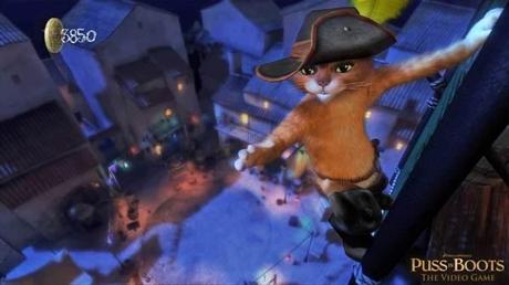 Tris di immagini per Puss in Boots, il gioco de Il Gatto con gli Stivali a novembre su console