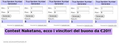 Giveaway/ Ecco i nomi dei vincitori dei buoni da 20 euro da spendere nello store Naketano