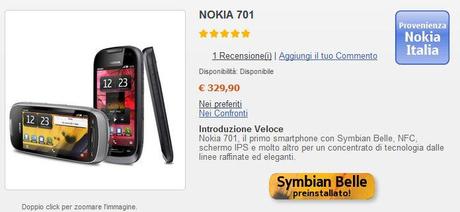 Nokia 701 e Nokia 500 disponibili su Nokiashop