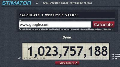 Stimator - Calcola il valore del tuo sito/blog