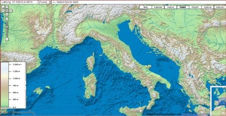 Mappa interattiva mondiale dei rilievi: Shaded Relief