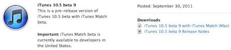 Apple rilascia iTunes 10.5 Beta 9 per gli sviluppatori