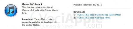 Apple Rilascia iTunes 10.5 beta 9 solo per gli sviluppatori