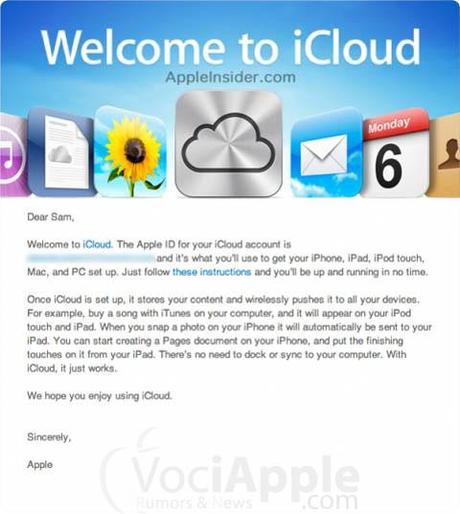 Apple manda le prime email di Benvenuto agli utenti iCloud