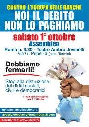 Documento finale dell’assemblea svoltasi il 1° ottobre al teatro Ambra Jovinelli di Roma