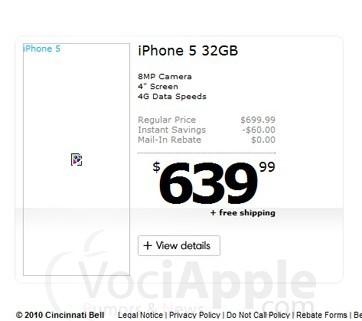 iPhone 5 e iPhone 4S inseriti nel listino del CincinnatiBell!