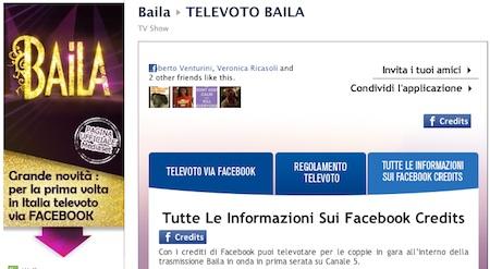 Molto interessante: Mediaset + Facebook +Televoto + Credits.