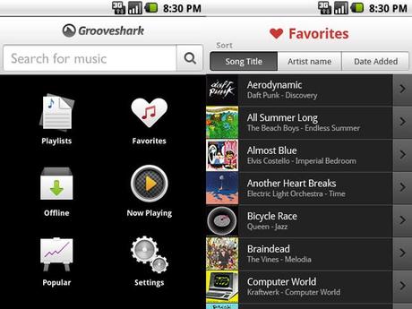 grooveshark android Grooveshark la musica in streaming con Android